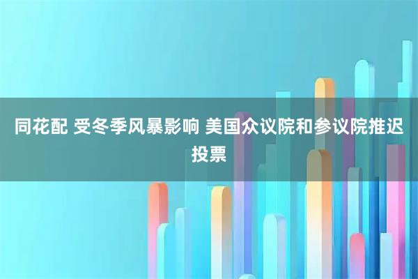同花配 受冬季风暴影响 美国众议院和参议院推迟投票