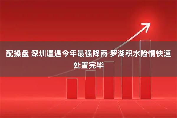 配操盘 深圳遭遇今年最强降雨 罗湖积水险情快速处置完毕