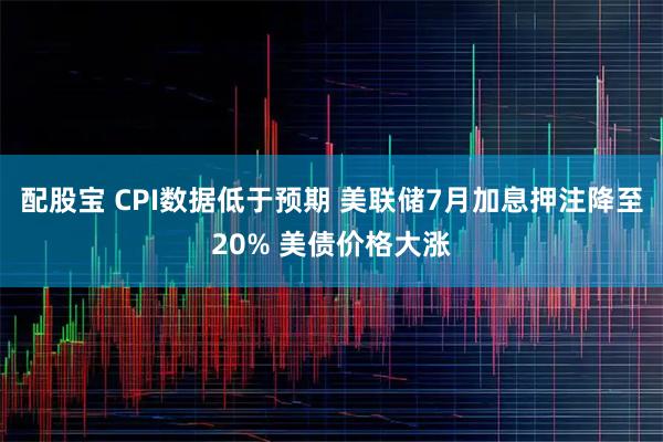 配股宝 CPI数据低于预期 美联储7月加息押注降至20% 美债价格大涨